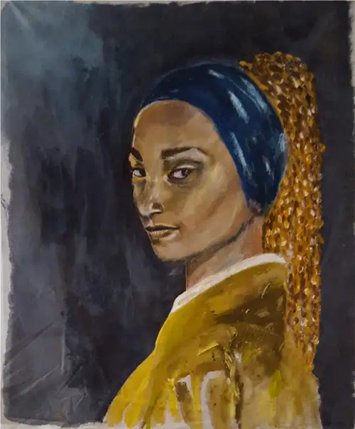 Un des grands portraits exposés actuellement par Chloé Ricardo